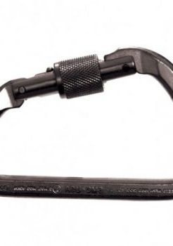 Large Locking 'D' Steel Carabiner - Black